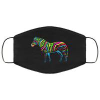 Rainbow Zebra Face Mask Copper Infused Anti-Bacterial 3 Layer Super Soft and Stretchy Zoo Animal Print Fabric Face Masks