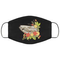 Floral Opossum Face Mask Copper Infused Anti-Bacterial 3 Layer Stretchy Animal Skull Possum Fabric Face Masks