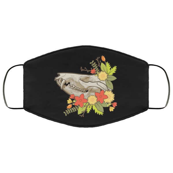 Floral Opossum Face Mask Copper Infused Anti-Bacterial 3 Layer Stretchy Animal Skull Possum Fabric Face Masks