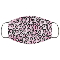 White And Pink Leopard Face Mask Anti-Bacterial 3 Layer Stretchy Animal Spots Fabric Face Masks