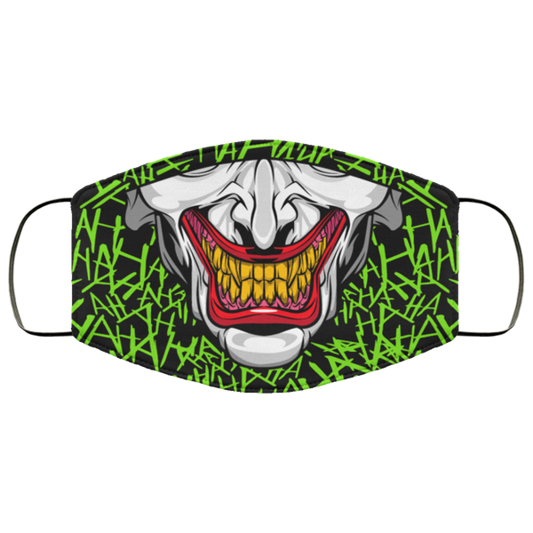 Joker Face Mask Anti Microbial Ultra Breathable Knit Polyester Stretchy Scary Smile Harlerquin Clown Halloween Fabric Face Masks