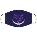 We're All Mad Here Cheshire Cat Face Mask Anti-Bacterial 3 Layer Super Soft and Stretchy Alice In Wonderland Fabric Face Masks