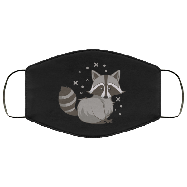 Cute Raccoon Face Mask Copper Infused AntiBacterial 3 Layer Stretchy Trash Panda Animal Print Fabric Face Masks