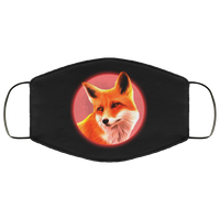 Cute Fox Face Mask Copper Infused Anti-Bacterial 3 Layer Stretchy Cool Wild Animal Print Fabric Face Masks