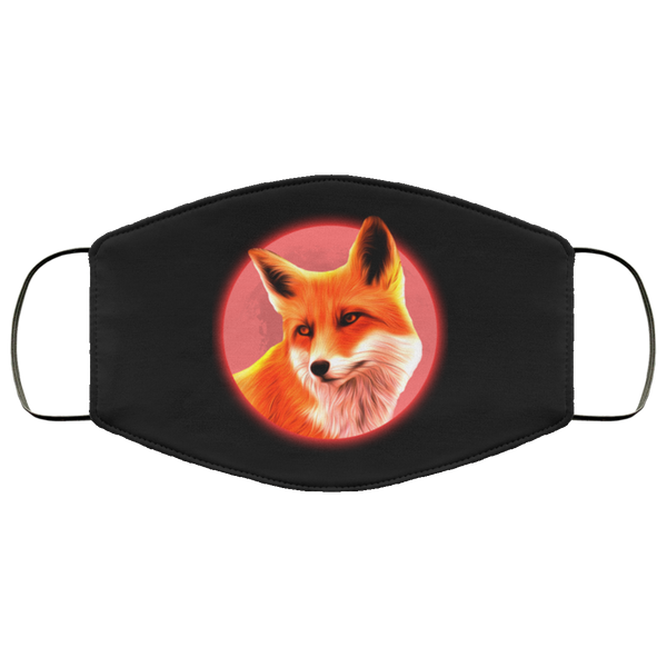 Cute Fox Face Mask Copper Infused Anti-Bacterial 3 Layer Stretchy Cool Wild Animal Print Fabric Face Masks