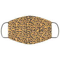 Black And Orange Leopard Face Mask Anti-Bacterial 3 Layer Stretchy Animal Spots Protective Fabric Face Masks