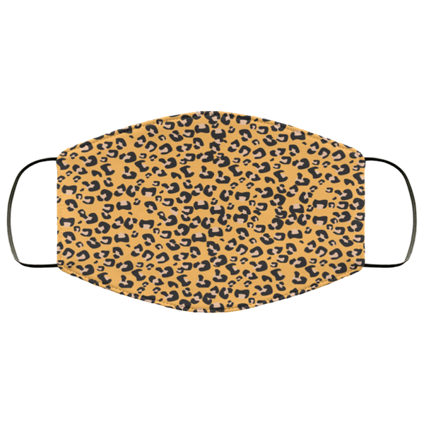 Black And Orange Leopard Face Mask Anti-Bacterial 3 Layer Stretchy Animal Spots Protective Fabric Face Masks