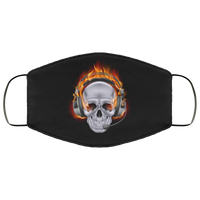 Halloween Face Mask Fire Skull Face Masks Anti Microbial Ultra Breathable Knit Polyester Stretchy Horror Bones Fabric Face Cover