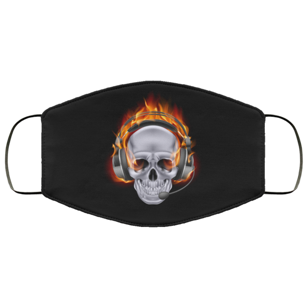 Halloween Face Mask Fire Skull Face Masks Anti Microbial Ultra Breathable Knit Polyester Stretchy Horror Bones Fabric Face Cover