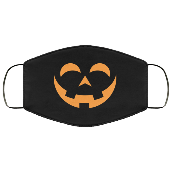 Cute Jack O Lantern Face Mask Copper Infused Anti-Bacterial 3 Layer Stretchy JackOLantern Pumpkin Halloween Fabric Face Masks