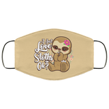 I Love Sloth Face Mask Copper Infused Anti-Bacterial 3 Layer Stretchy Animal Print Baby Sloths Fabric Face Masks