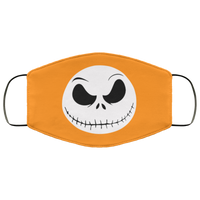 BRIGHT ORANGE Nightmare Before Christmas Face Mask Anti-Bacterial Micro Knit Polyester Stretchy Halloween Cute Jack Skellington Fabric Face Masks