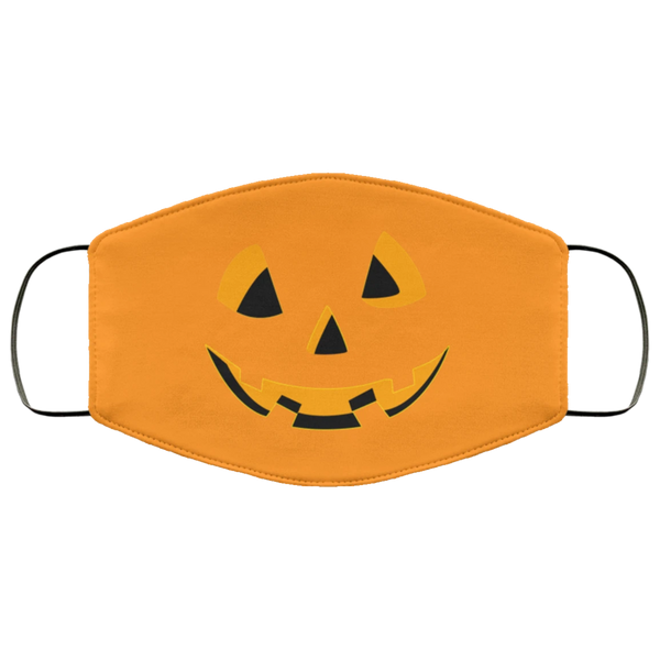 BRIGHT ORANGE Cute Jack O Lantern Face Mask Anti Microbial Ultra Breathable Knit Polyester Stretchy Pumpkin Head JackOLantern Halloween Fabric Face Masks