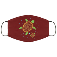 Cute Turtles Face Mask AntiBacterial Micro Knit Polyester Stretchy Animal Print Baby Turtle Fabric Face Masks