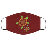 Cute Turtles Face Mask AntiBacterial Micro Knit Polyester Stretchy Animal Print Baby Turtle Fabric Face Masks