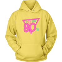 I Love The 80's Hoodie Neon Lights Disco 80s Throwback Hooded Sweatshirt Up to 5X