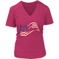 American Flag Bobsledding Tshirt - Winter Sport Bobsledder - Womens Plus Size Up To 4X