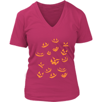 Jack O Lantern Pumpkin Tee - Evil Laugh Halloween Tshirt - Womens Plus Size Up To 4X