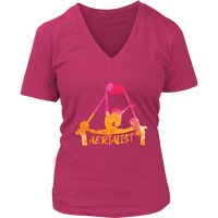 Aerialist Gymnastics Tshirt - Aerial Dancer Gymnast V-Neck T-Shirt Womens Plus Size S-4XL