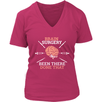 Brain Surgery Neurosurgery Patient Tshirt - Funny Surgeon Neurologist V-Neck T-Shirt Womens Plus Size S-4XL