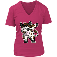 Dab Dance Pose Cow Tshirt - Funny Dairy Farmer T-Shirt - Womens Plus Size Up To 4X