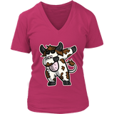 Dab Dance Pose Cow Tshirt - Funny Dairy Farmer T-Shirt - Womens Plus Size Up To 4X