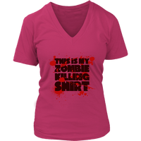 Zombie Killing Halloween Tshirt - Bloody Zombies Gory Tee - Womens Plus Size Up To 4X