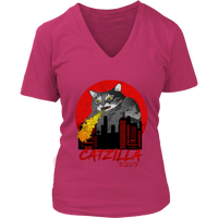 Catzilla T-Shirt - Cat Monster Tee - Japanese T Shirt - Womens Plus Size up to 4X