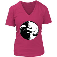 Cute Cat T-Shirt - Yin Yang Tshirt - Cats in a Ying Yang - Womens Plus Size Up To 4X