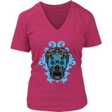 Halloween T-Shirt - Skull and Butterflies Graphic Shirt - Womens Plus Size Up To 4X