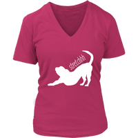 Dog Stretch T-Shirt - Doggie Yoga Tshirt - Pet Stretching - Womens Plus Size up to 4X