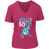 Apollo 11 First Man on the Moon Landing 50th Year T-Shirt - Womens Plus Size Up To 4X