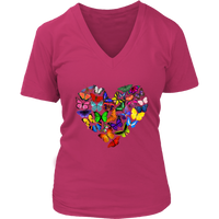 Womens Heart Full of Butterflies T-Shirt Mother's Day Tee Plus Size Up to 4X