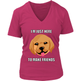 Friendly Dog Graphic Tshirt - Cute Dogs Make Friends Tee - Womens Plus Size Up To 4X