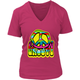 Groovy Hippie 60s 70s Peace Sign T-Shirt - 1970s Retro - Womens Plus Size Up To 4X