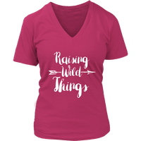 Raising Wild Things T-Shirt - Mom Novelty Shirt - Parenting Tshirt - Womens Plus Size Up To 4X