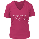 Funny Late Excuse T Shirt Bad Dog Tardy Tshirt - Womens Plus Size Up To 4X