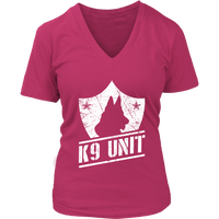 Canine Unit Tshirt - Police Dog Badge T-Shirt - K-9 Guard Dogs - Womens Plus Size Up To 4X