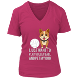 Volleyball Corgi Player T-Shirt - Pet Dog Tshirt - Womens Plus Size up to 4X