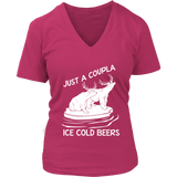 Ice Cold Beers Tshirt - Funny Bear Deer Animal T-Shirt - Womens Plus Size Up To 4X