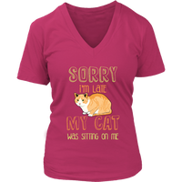 Funny Cat T-Shirt Late Excuses T Shirt - Womens Plus Size Up To 4X