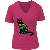 Friendly Black Cat Tshirt - Meow Cute Kitten T-Shirt - Womens Plus Size Up To 4X