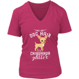 Dog Hair Chihuahua Glitter T-Shirt Puppy Pet Owner Tee - Womens Plus Size Up To 4X