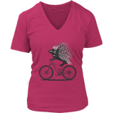 Porcupine Bike Rider Animal Lover Funny Biking Introvert V-Neck T-Shirt Womens Plus Size S-4XL