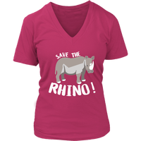 Save The Rhino T-shirt - Save Animals Tee Shirt - Novelty - Womens Plus Size up to 4X