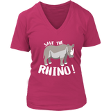 Save The Rhino T-shirt - Save Animals Tee Shirt - Novelty - Womens Plus Size up to 4X