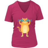 Catfish Funny Fishing Tshirt - Cat Mom Animal Pun V-Neck T-Shirt Womens Plus Size S-4XL