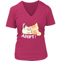 Adopt A Cat T-Shirt - Animal Rescue Shirt - Save a Life Tee - Womens Plus Size Up To 4X