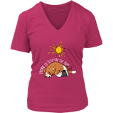 Sleeping Dog Tshirt - Summer Sun Tanning T-Shirt - Bulldog - Womens Plus Size Up To 4X