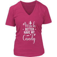 Halloween Witch Tshirt - Trick or Treat Candy T-Shirt - Womens Plus Size up to 4X